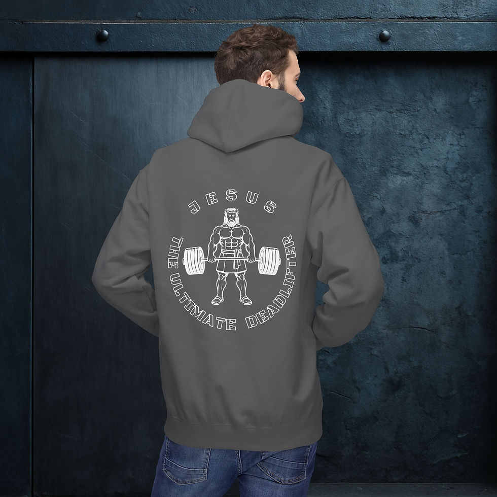 Thumbnail: Forged By God Hoodie - Jesus The Ultimate Deadlifter