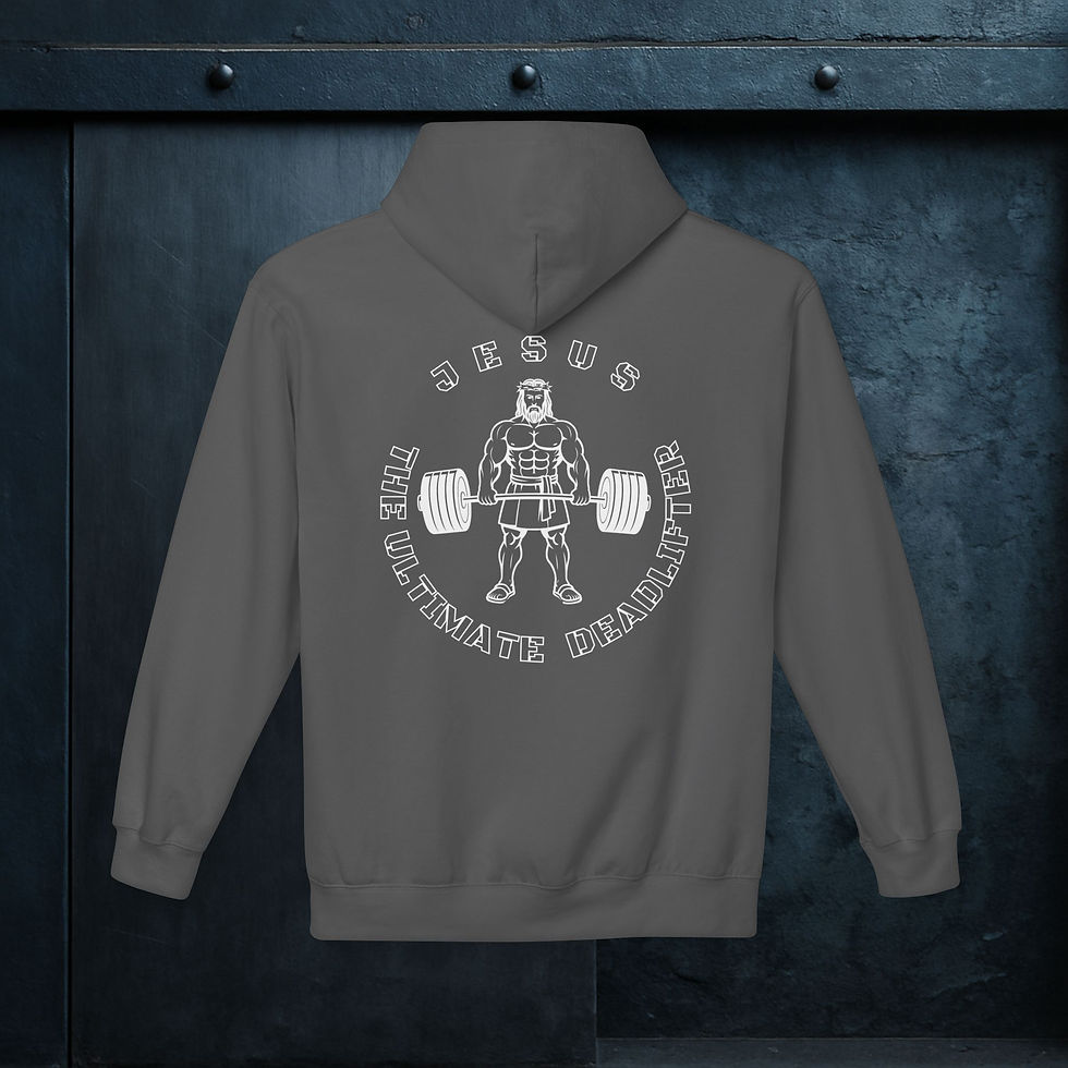 Thumbnail: Forged By God Hoodie - Jesus The Ultimate Deadlifter