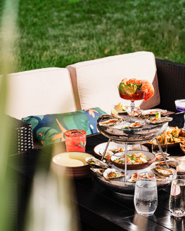 Creative photograph angle of food spread at Delta Toronto. Best Food Photographer.