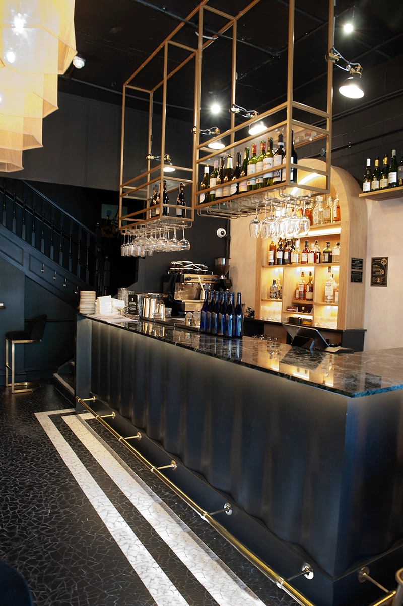 Interior design of wine bar