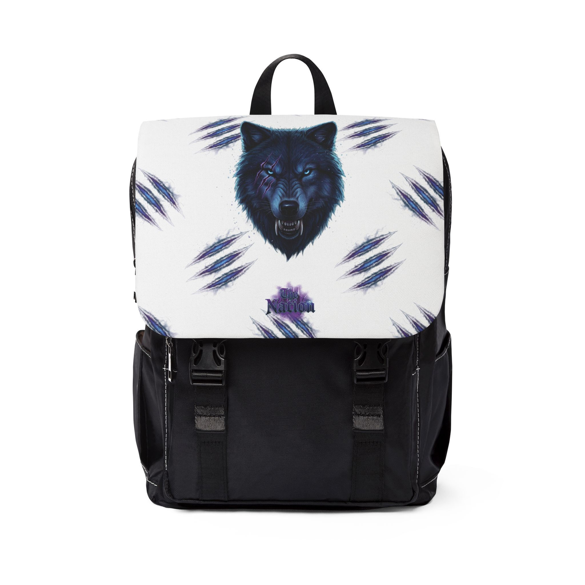 The Nation "Beast Aegis" White Unisex Casual Shoulder Backpack