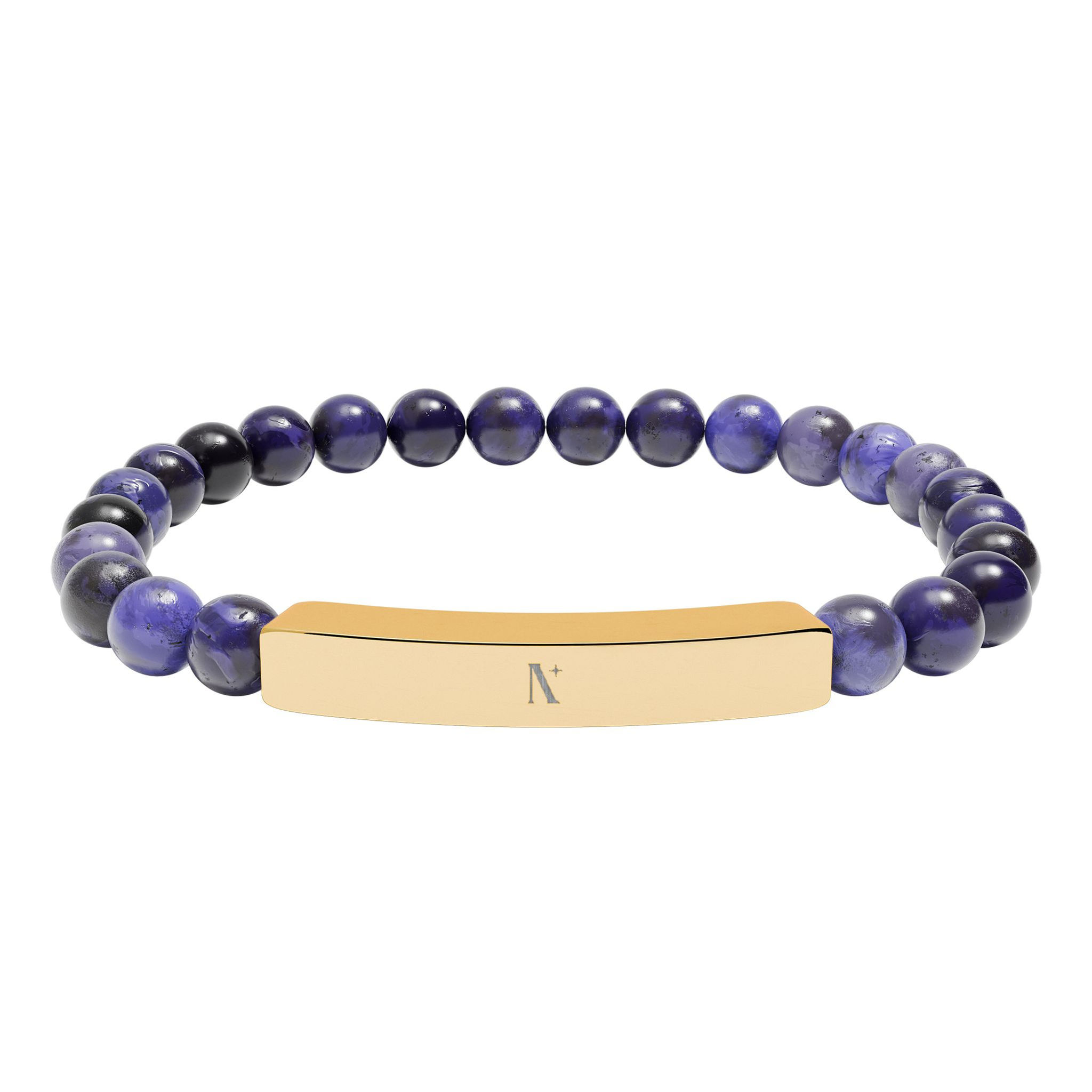 "The Nation" Natural Stone Stretch Bar Bracelet 