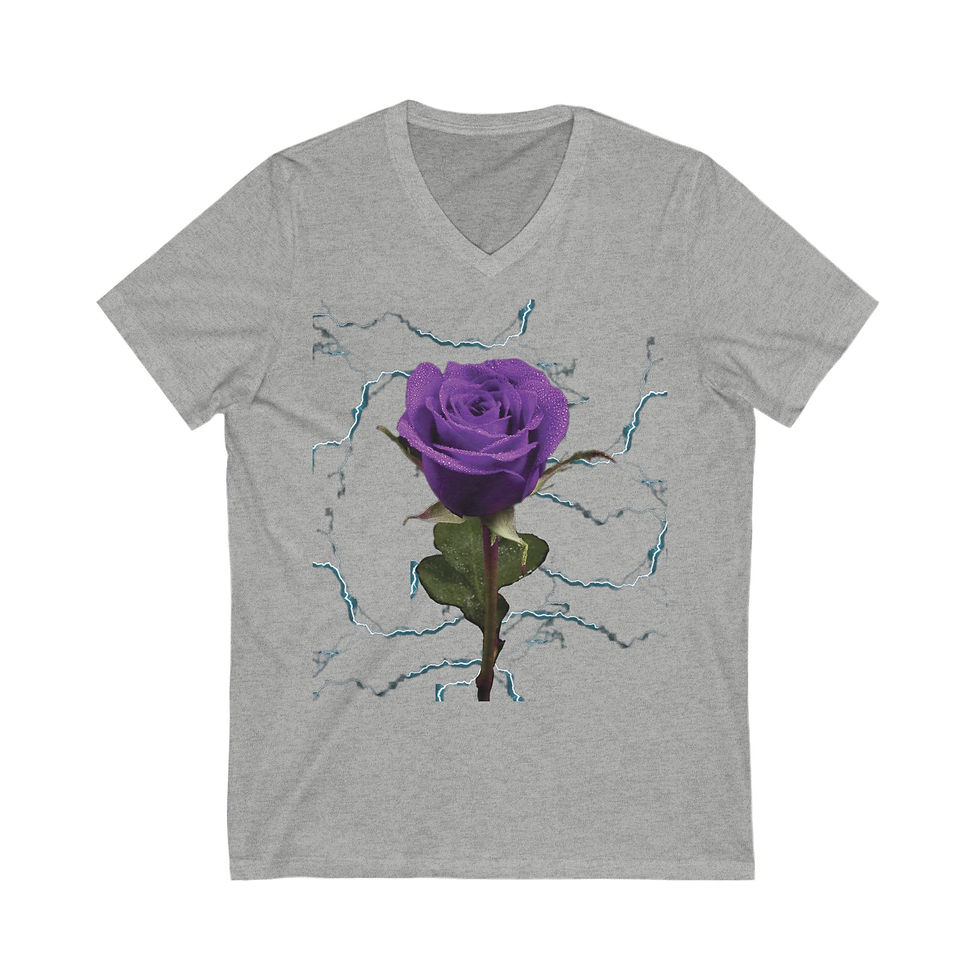 Thumbnail: The Nation "Dark Rose" Unisex Jersey Short Sleeve V-Neck Tee