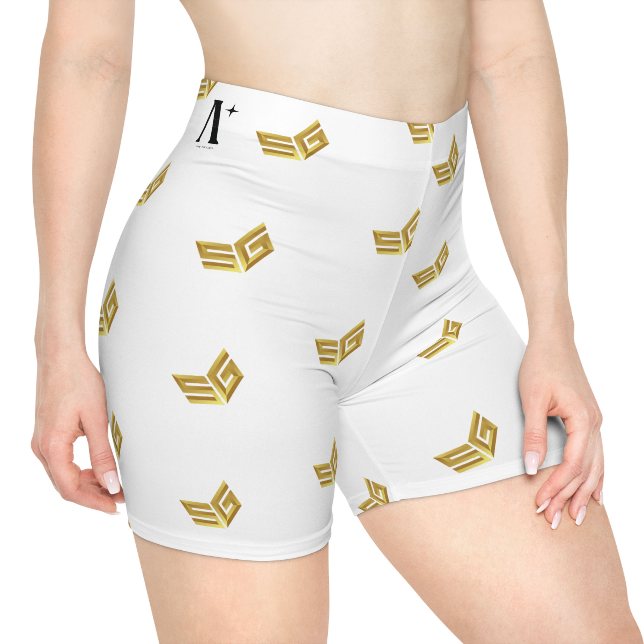 The Nation "Back To Angel Grove" White Women's Biker Shorts