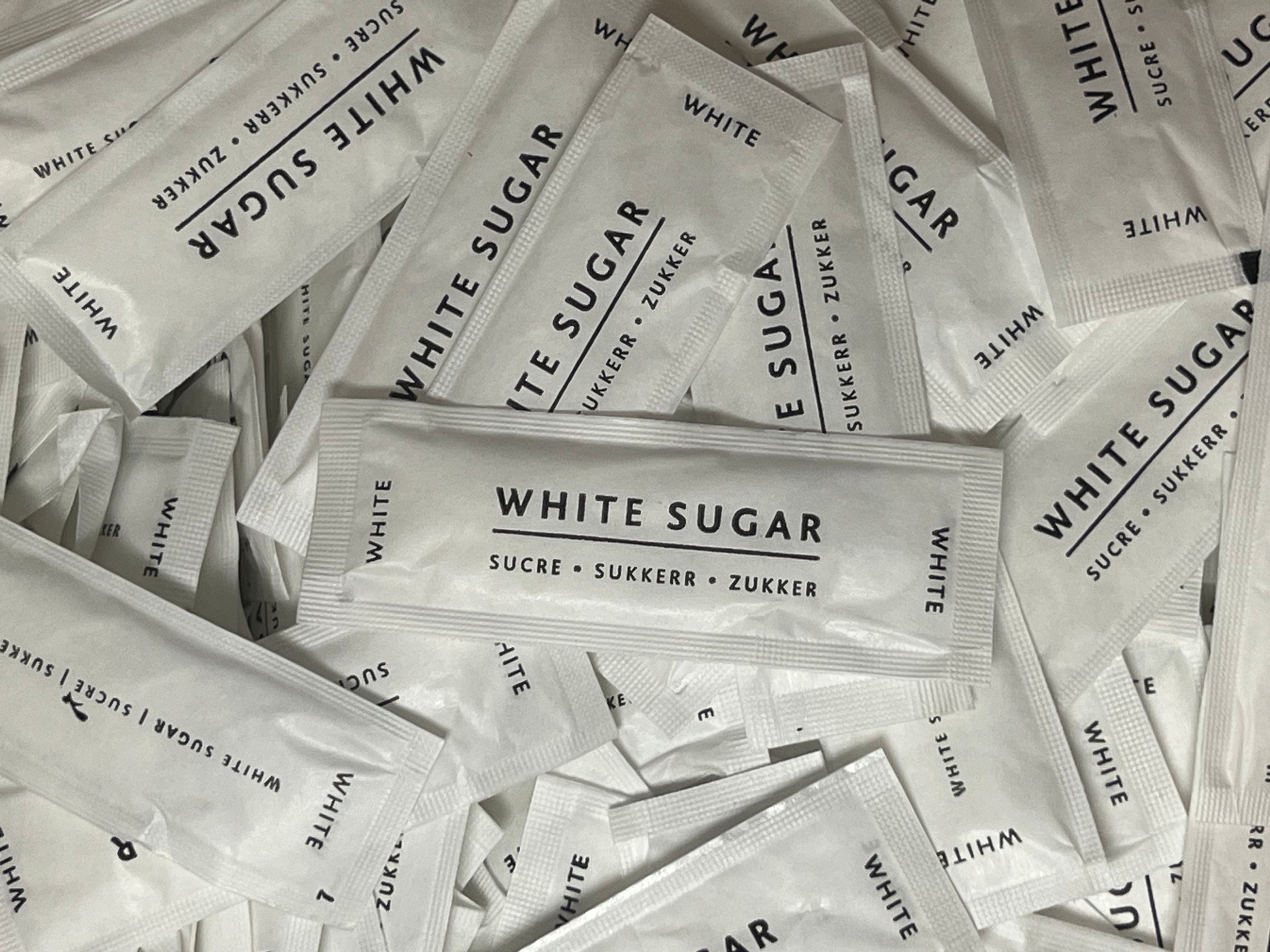 White sugar flatsticks - individual portions