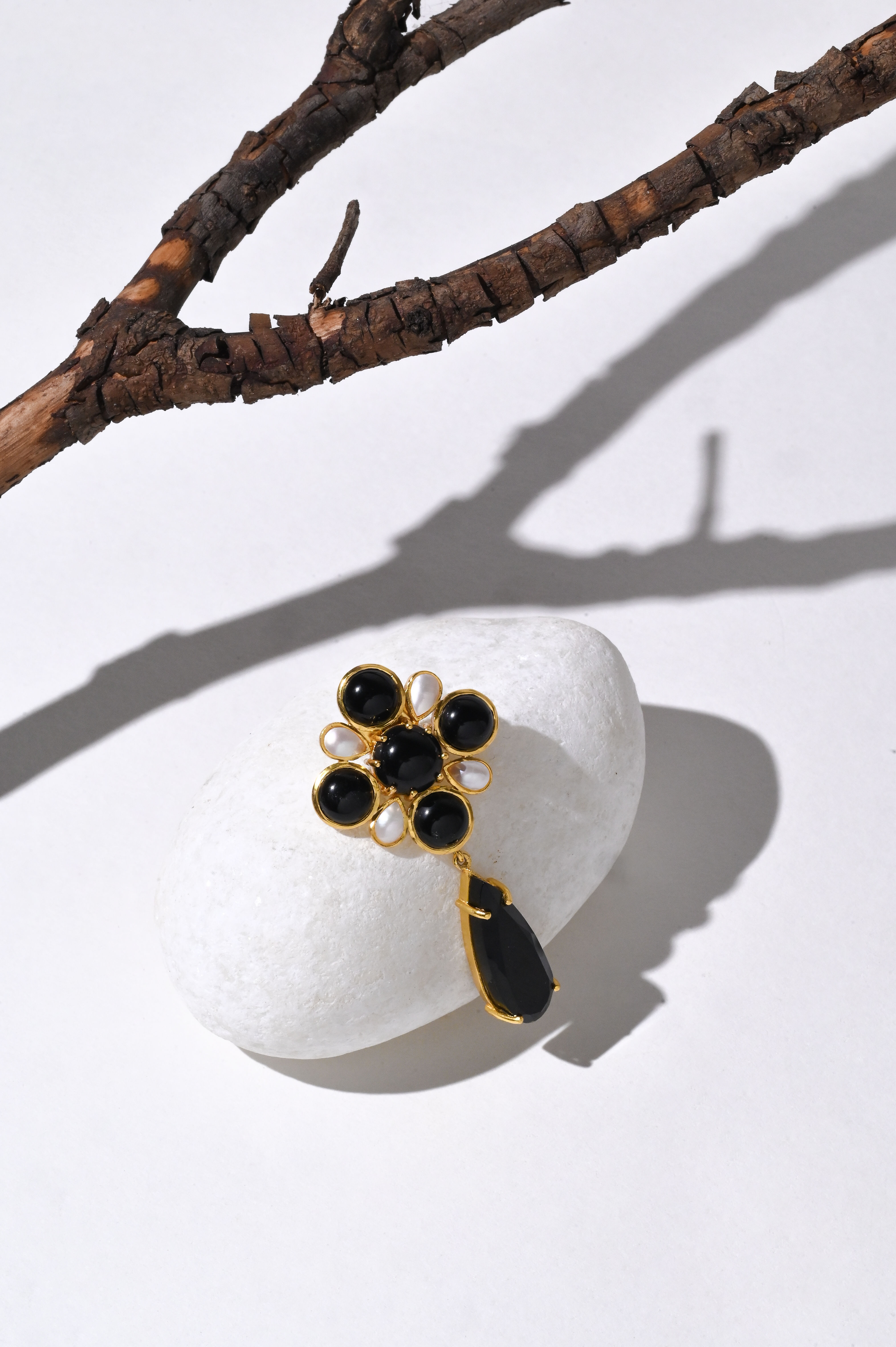 Sleek earrings featuring polished black onyx stones, offering a bold and sophisticated look with a timeless appeal