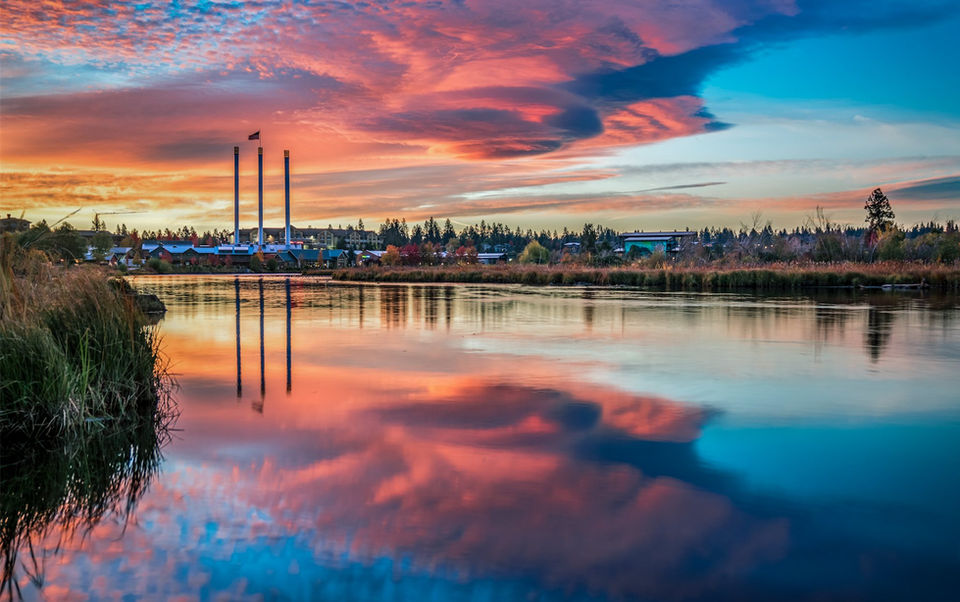 Old Mill District & Deschutes River in Bend, OR
