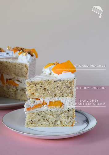 Earl Grey-Peaches Chiffon Cake | Cakeinspiraton SG