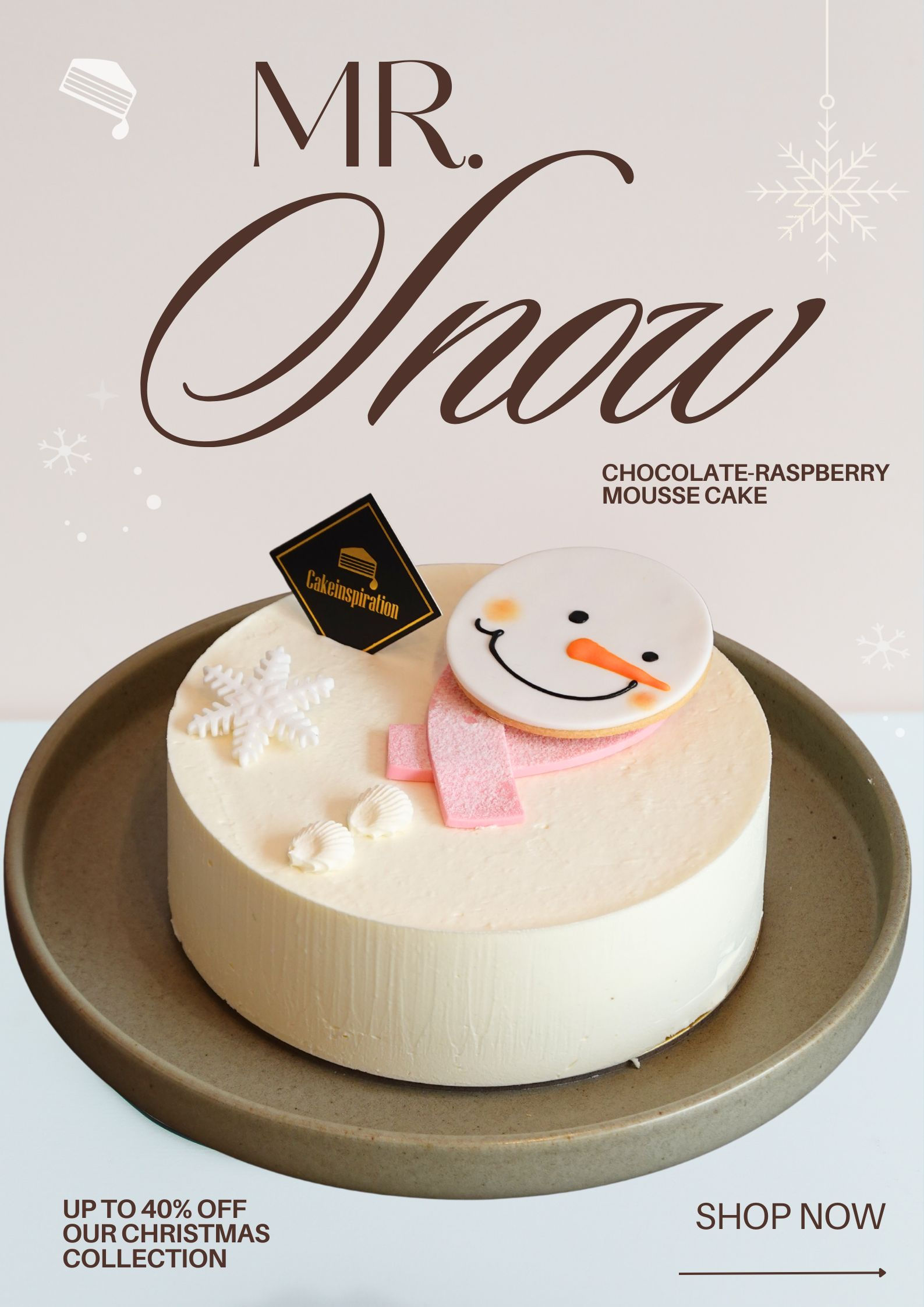 Christmas Mr. Snow (Chocolate - Raspberry mousse cake)