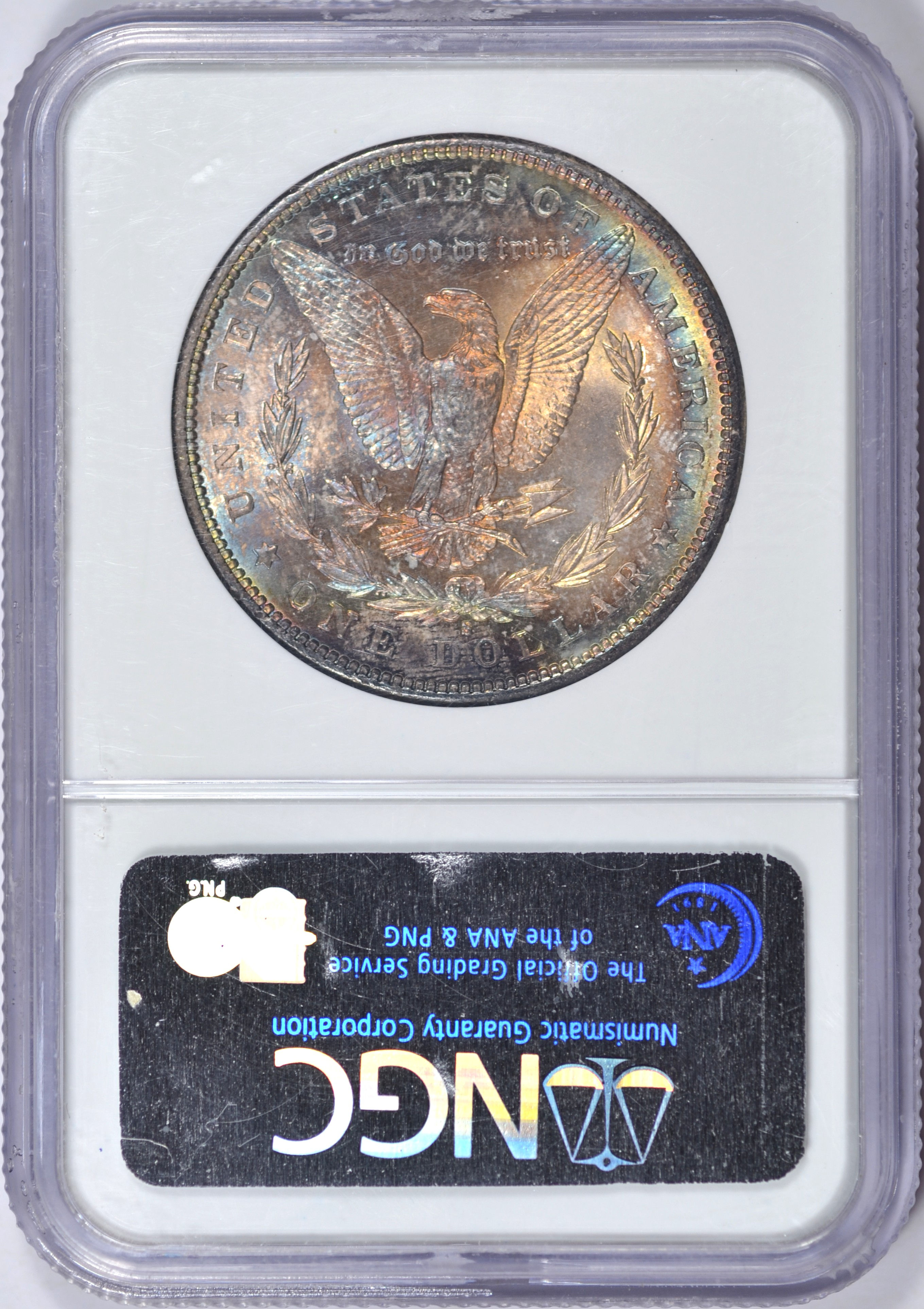 1881-S MORGAN SILVER DOLLAR NGC MS64 CAC REVERSE TONED BEAUTIFUL