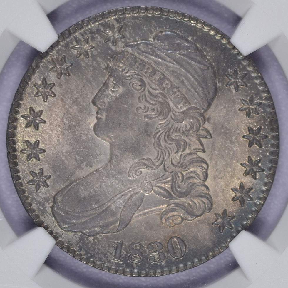 Thumbnail: 1830 CAPPED BUST HALF DOLLAR NGC MS63 TONED NICE LUSTER