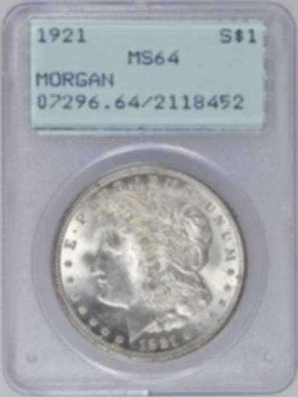 1921 MORGAN SILVER DOLLAR PCGS MS64 OGH RATTLER CHOICE BU WHITE