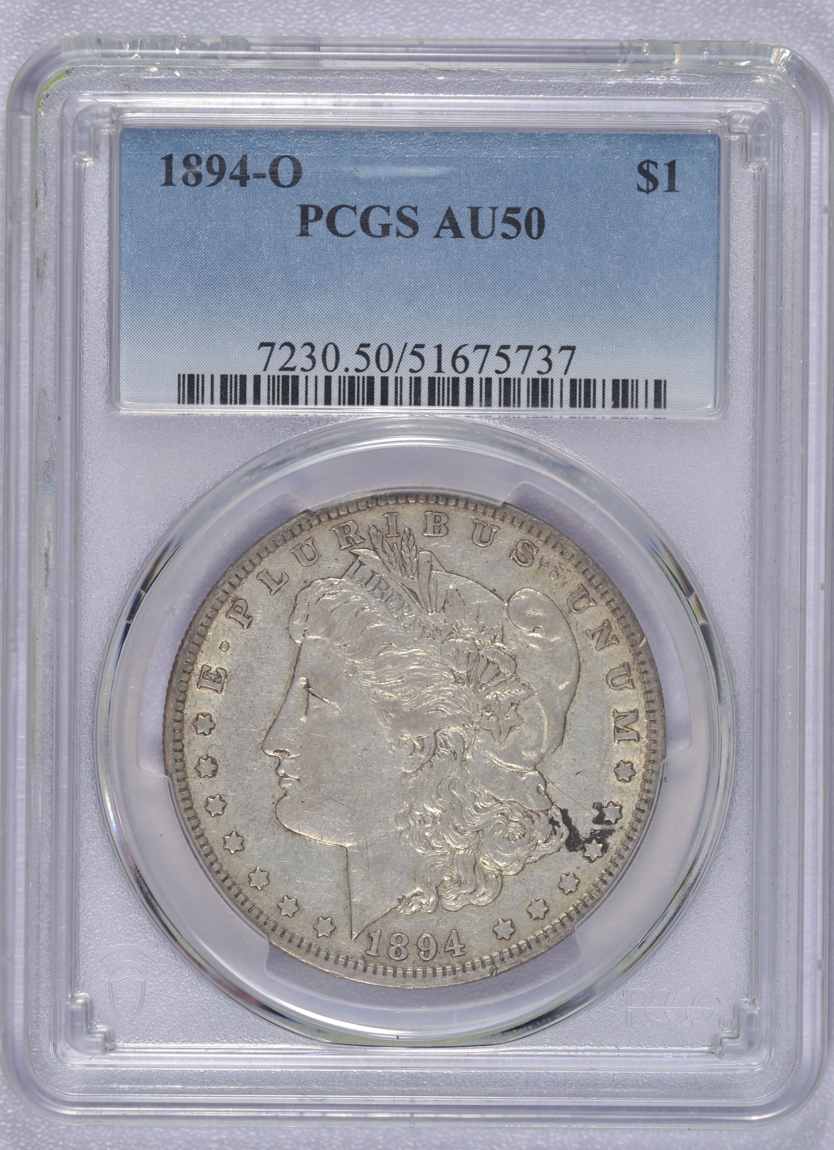 1894-O MORGAN SILVER DOLLAR PCGS AU50 BETTER DATE