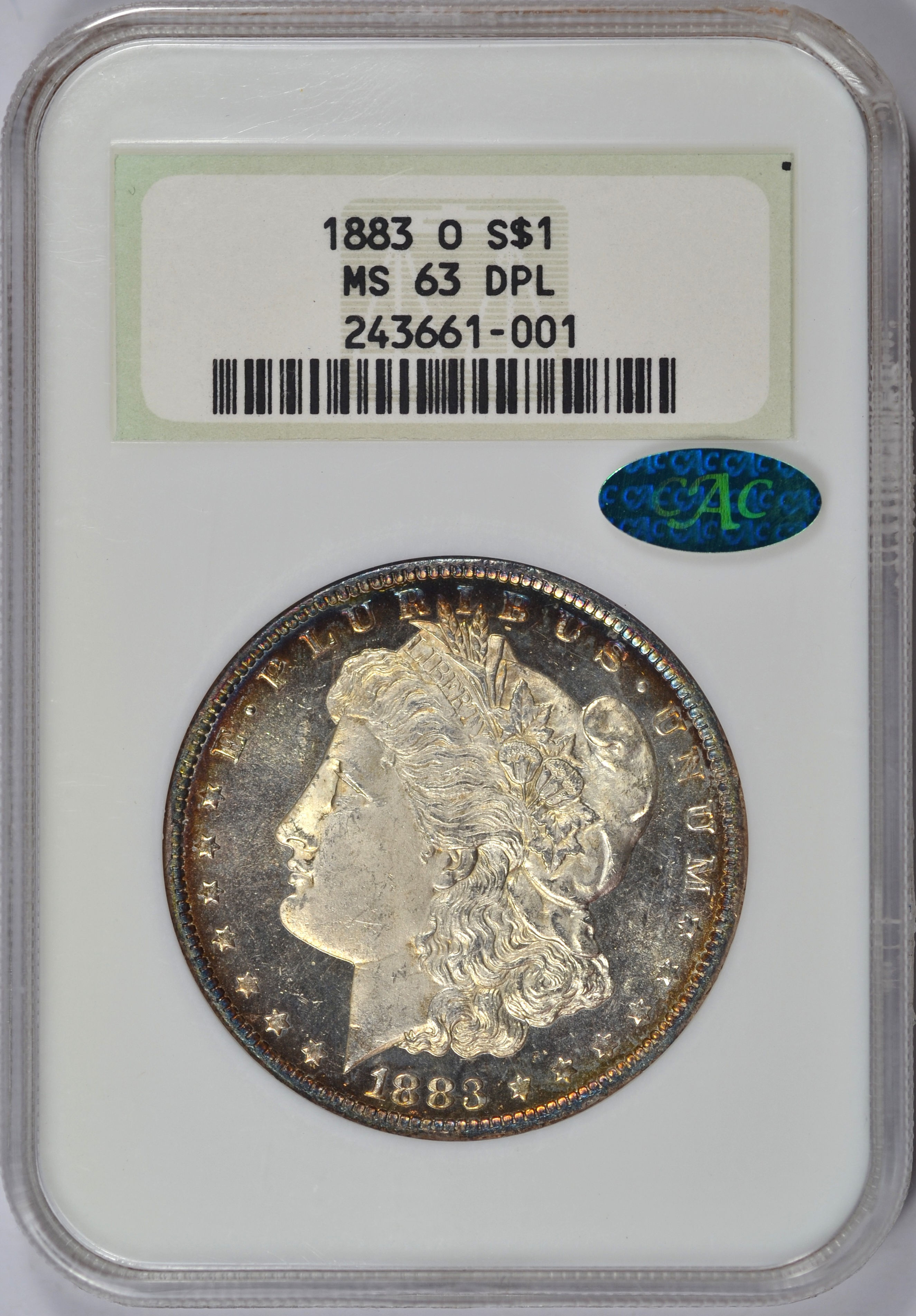 1883-O MORGAN SILVER DOLLAR NGC MS63 DPL CAC DMPL BOLD CONTRAST LOOKS NICER