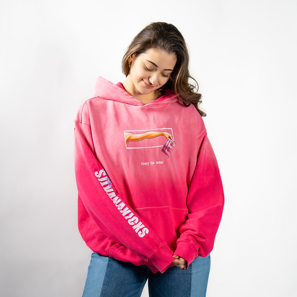 Thumbnail: Heavyweight Sunfade Oversized Hoodie (Pink)