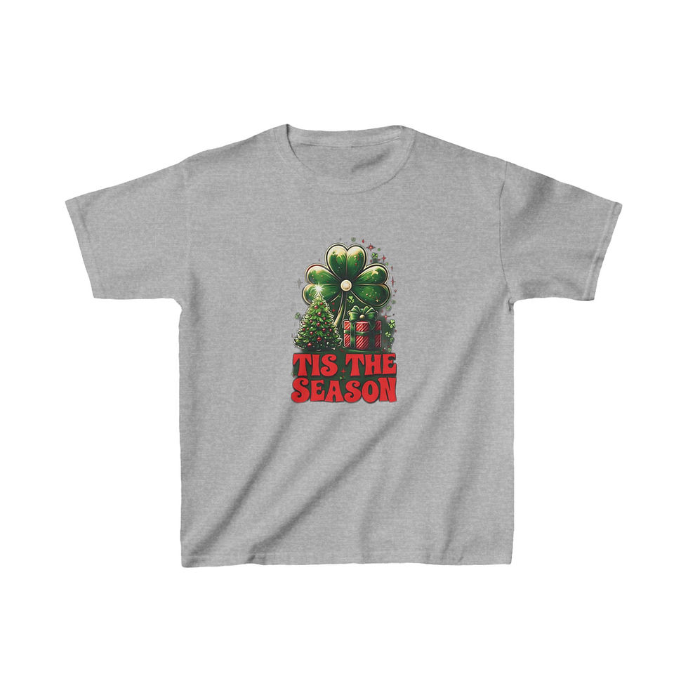 Thumbnail: Kids Heavy Cotton™ Tee - Shamrock Christmas