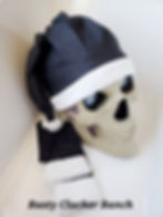 12 Ft Skeleton Black and White Santa Hat and Scarf