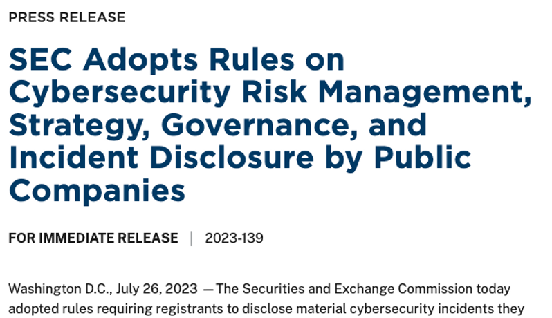 Sec Risk Alerts SEC Adopts Rules on Cybersecurity Risk Management, Strategy, Governance ...