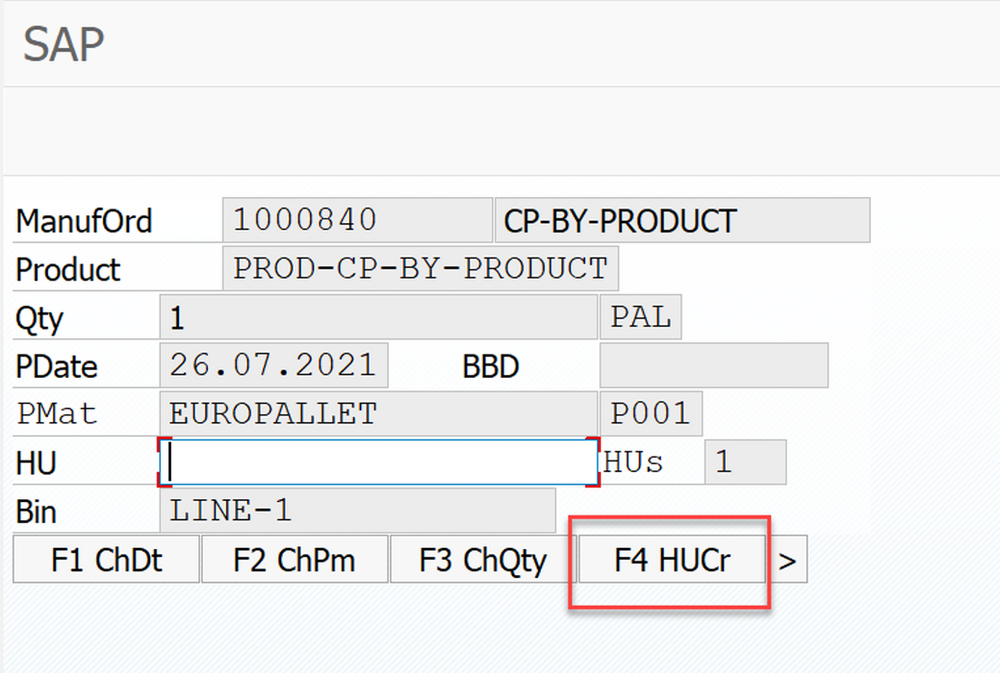 ByProduct receipt with SAP EWM API