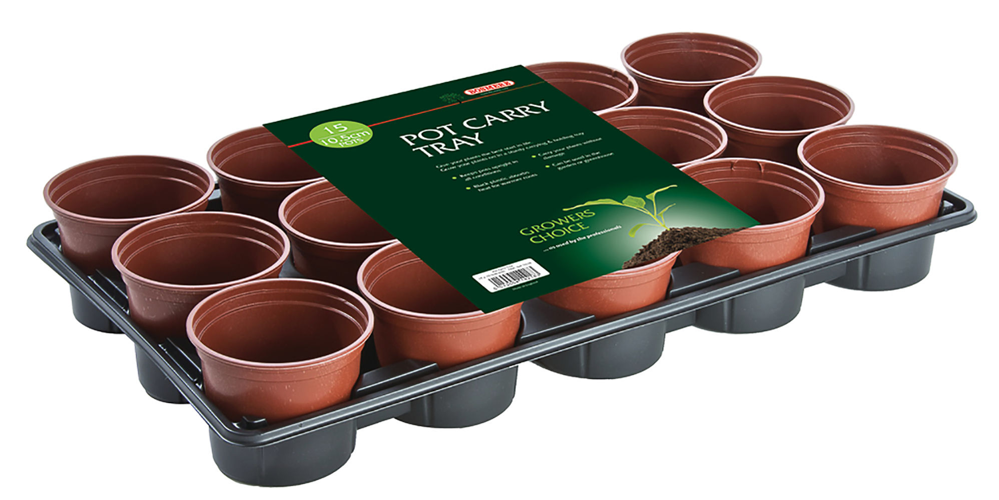 Pot Carry Tray with 15 x 10.5cm pots (Growers Choice)