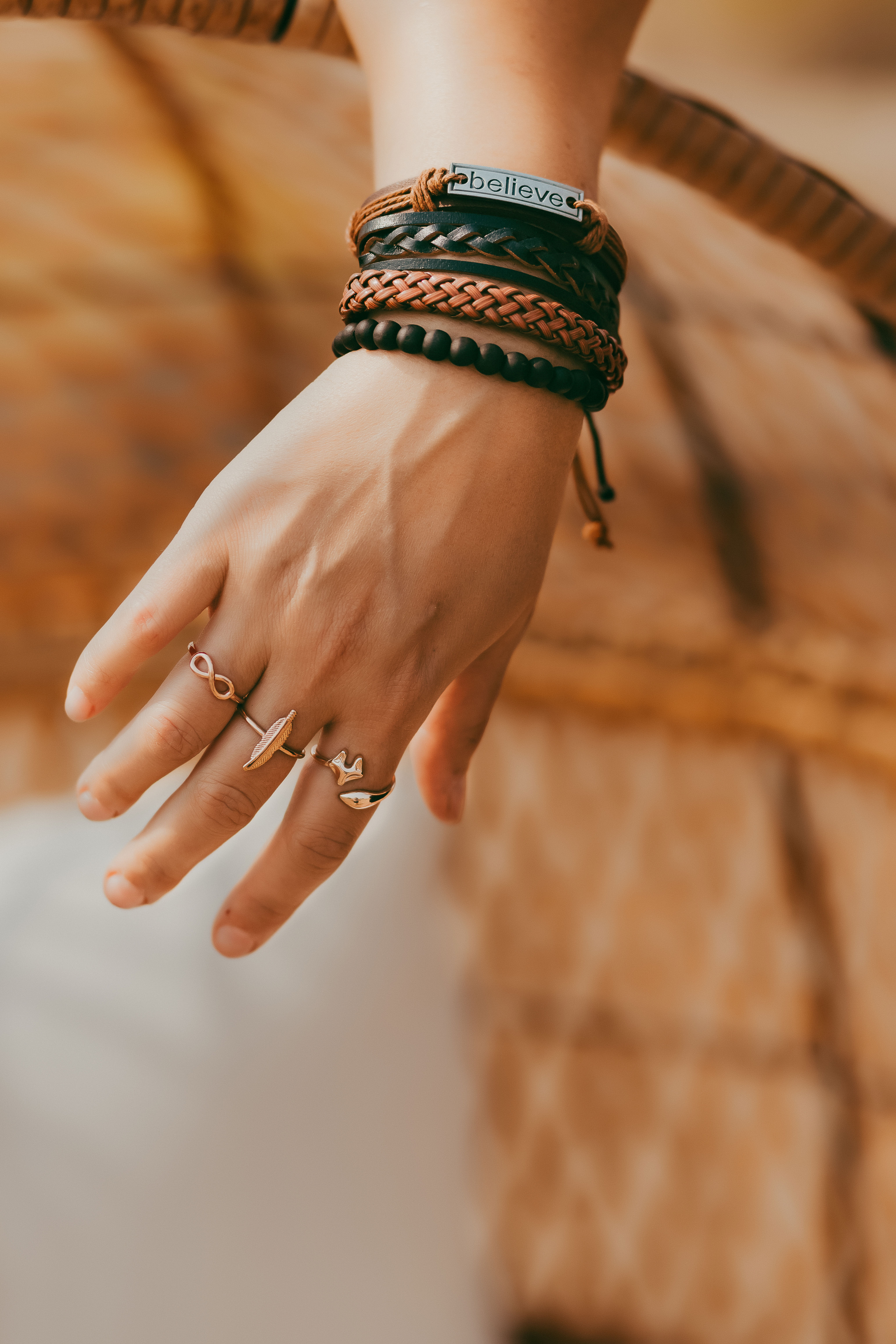 Boho adjustable ring