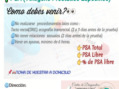 CONDICIONES PRE ANALITICAS PARA REALIZARTE UN PSA