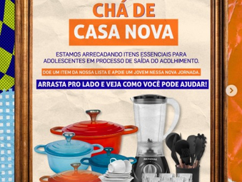 Ação Solidária apoia jovem na transição do acolhimento institucional para a vida independente com campanha “Chá de Casa Nova” 