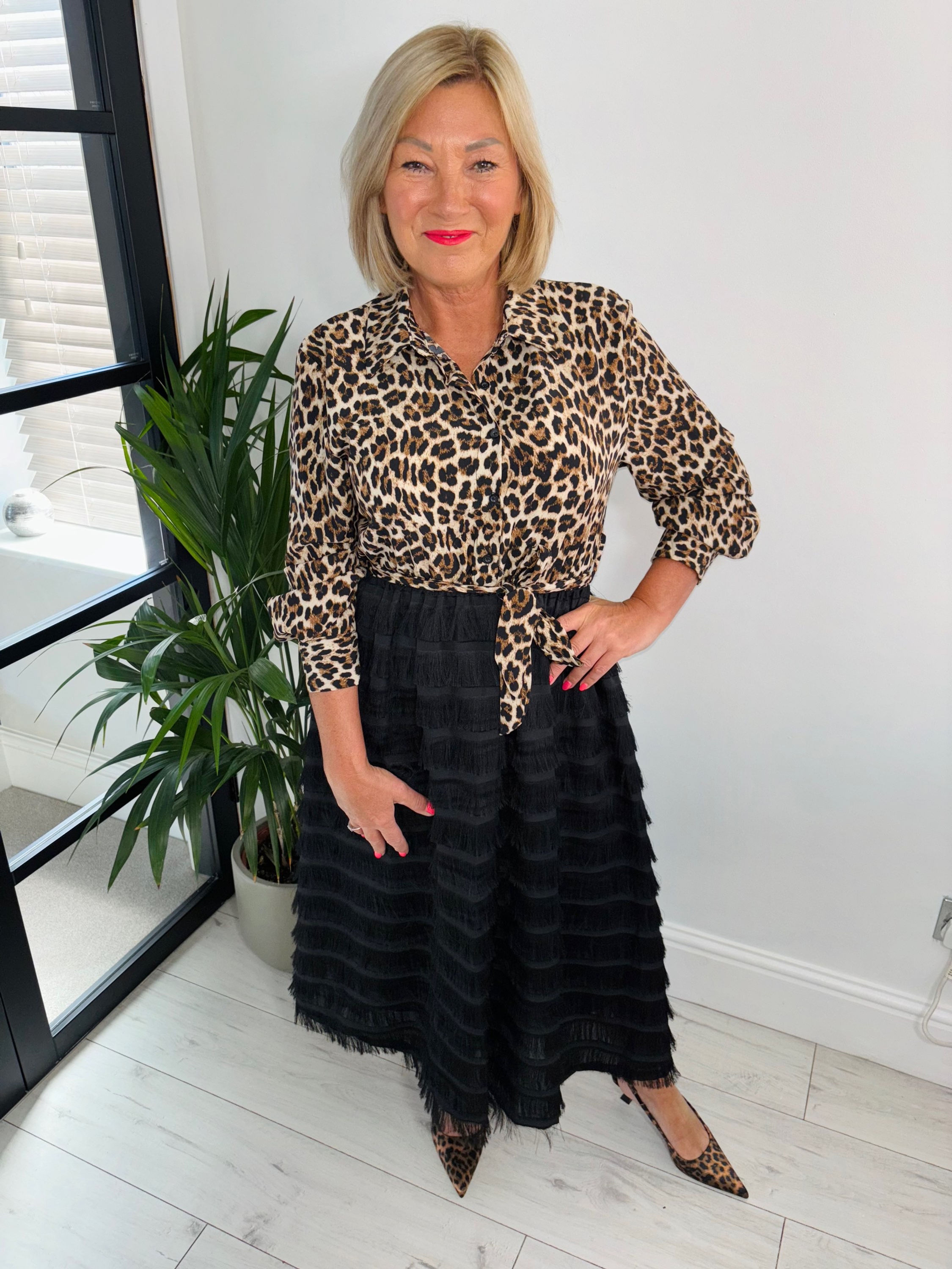 Lila Leopard Dress - Black