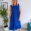 Thumbnail: Mia Shirred Midi Dress - Royal Blue