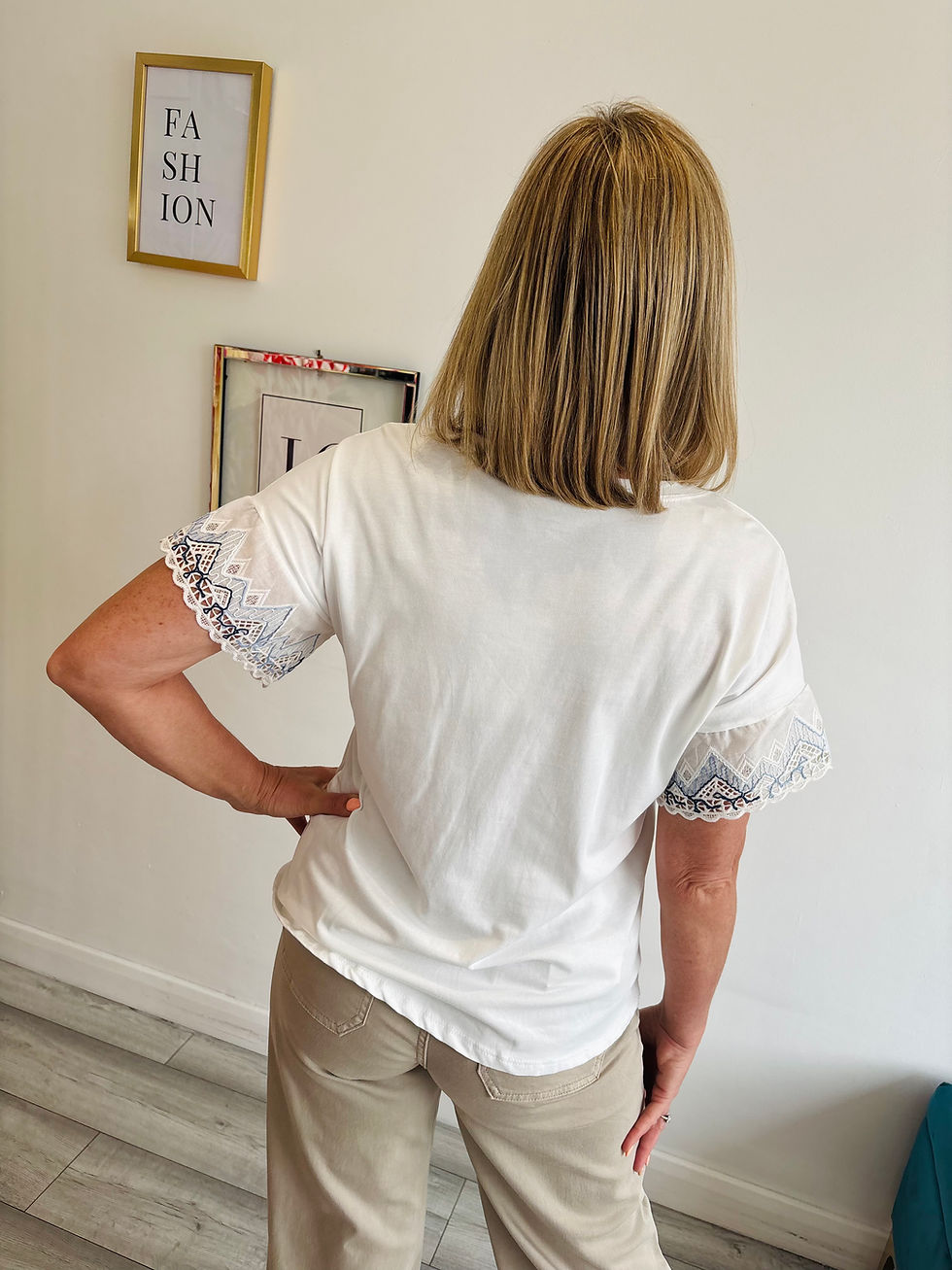 Thumbnail: Crochet Pocket Tee - White