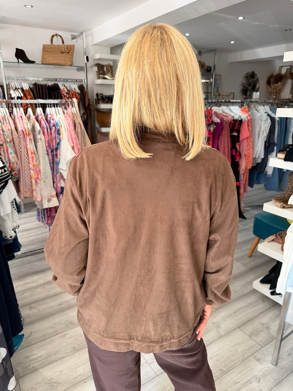 Thumbnail: The Eloise Soft Touch Jacket - Chocolate