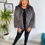 Thumbnail: Faux Fur Jacket - Grey Mix