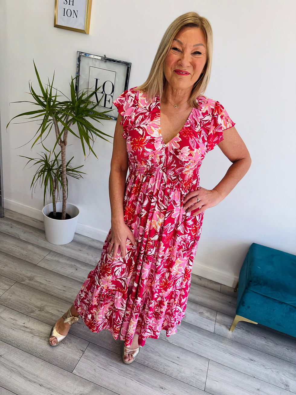 Thumbnail: The Ellie Midaxi Dress - Pink