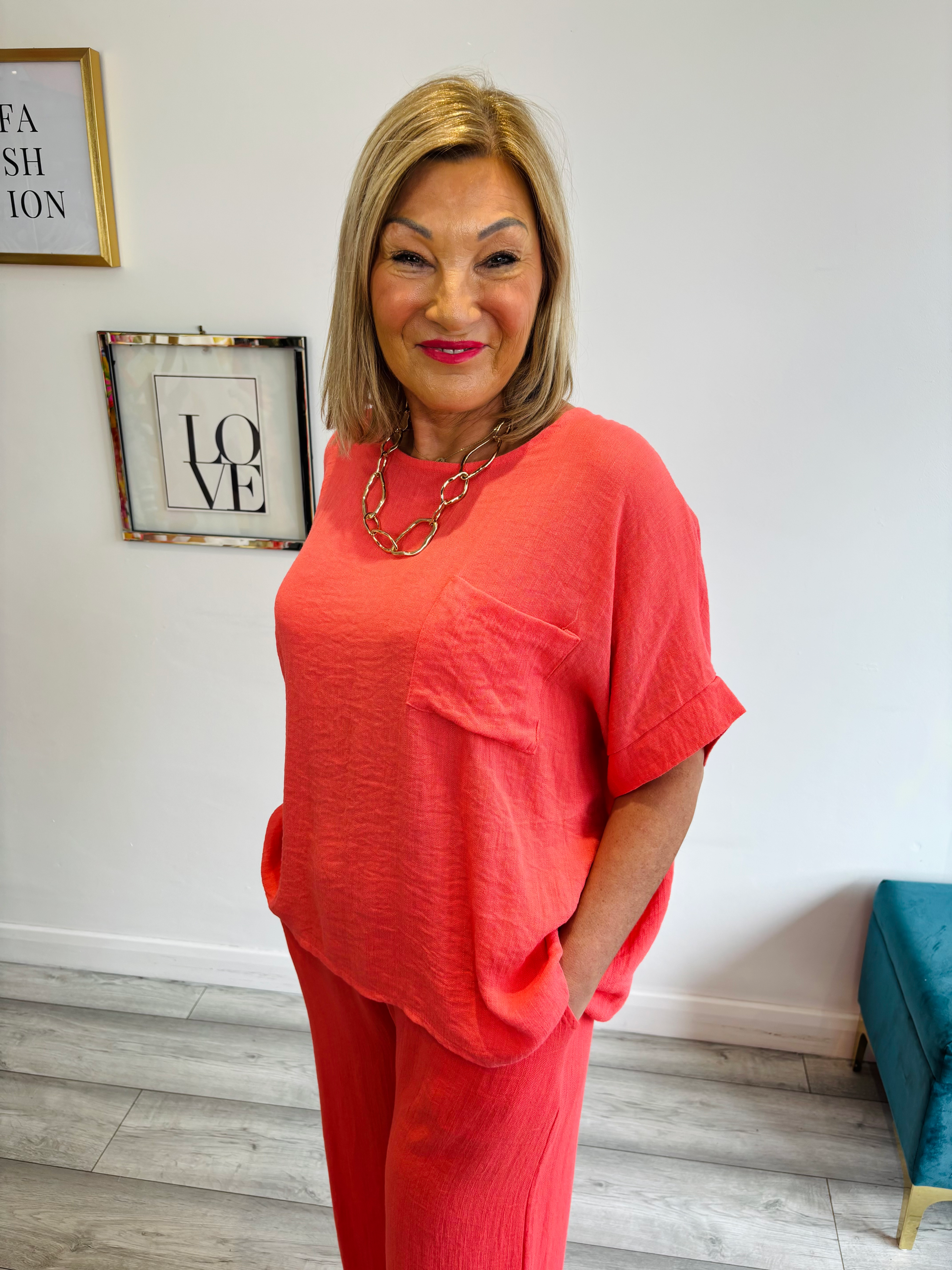 The Serene Edit - Coral Pocket Top