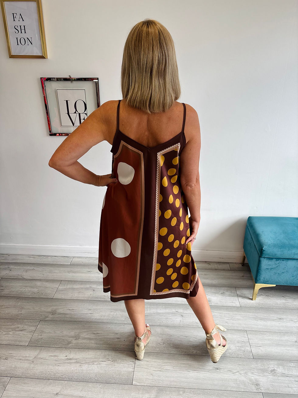 Thumbnail: Maple Satin Handkerchief Dress - Chocolate 