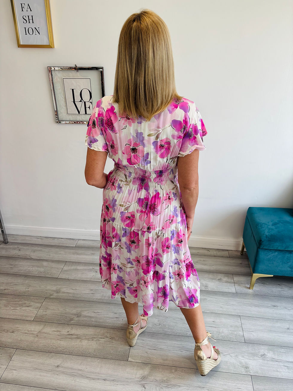 Thumbnail: The Botanica Angel Midi Dress - Purple Mix