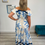 Thumbnail: Sasha Bardot Maxi Dress - Blue Palm