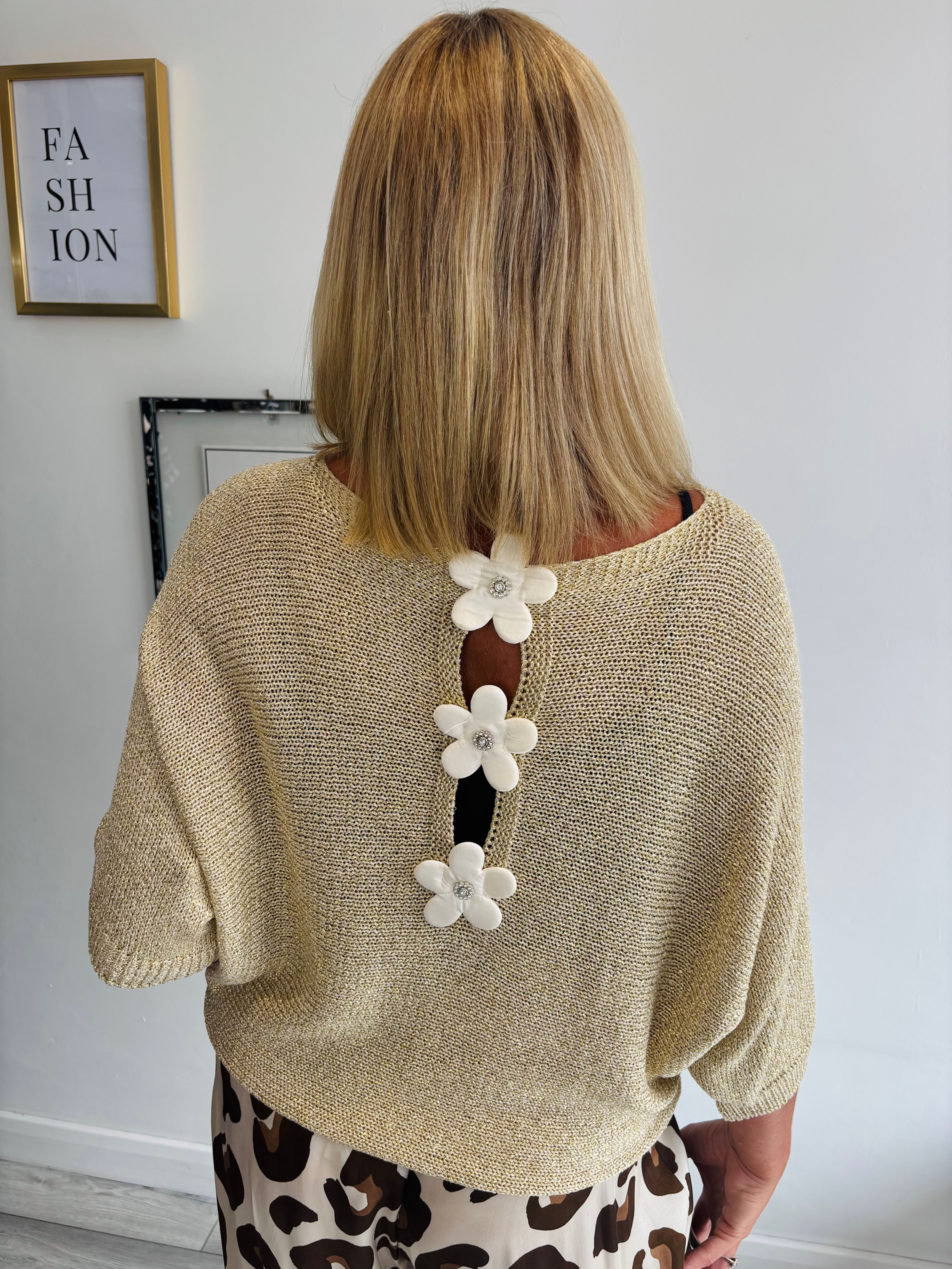 Gold Shimmer Daisy Top 