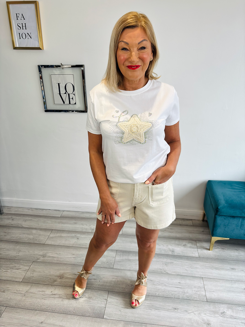 Thumbnail: Crochet Dream Star Tee - White