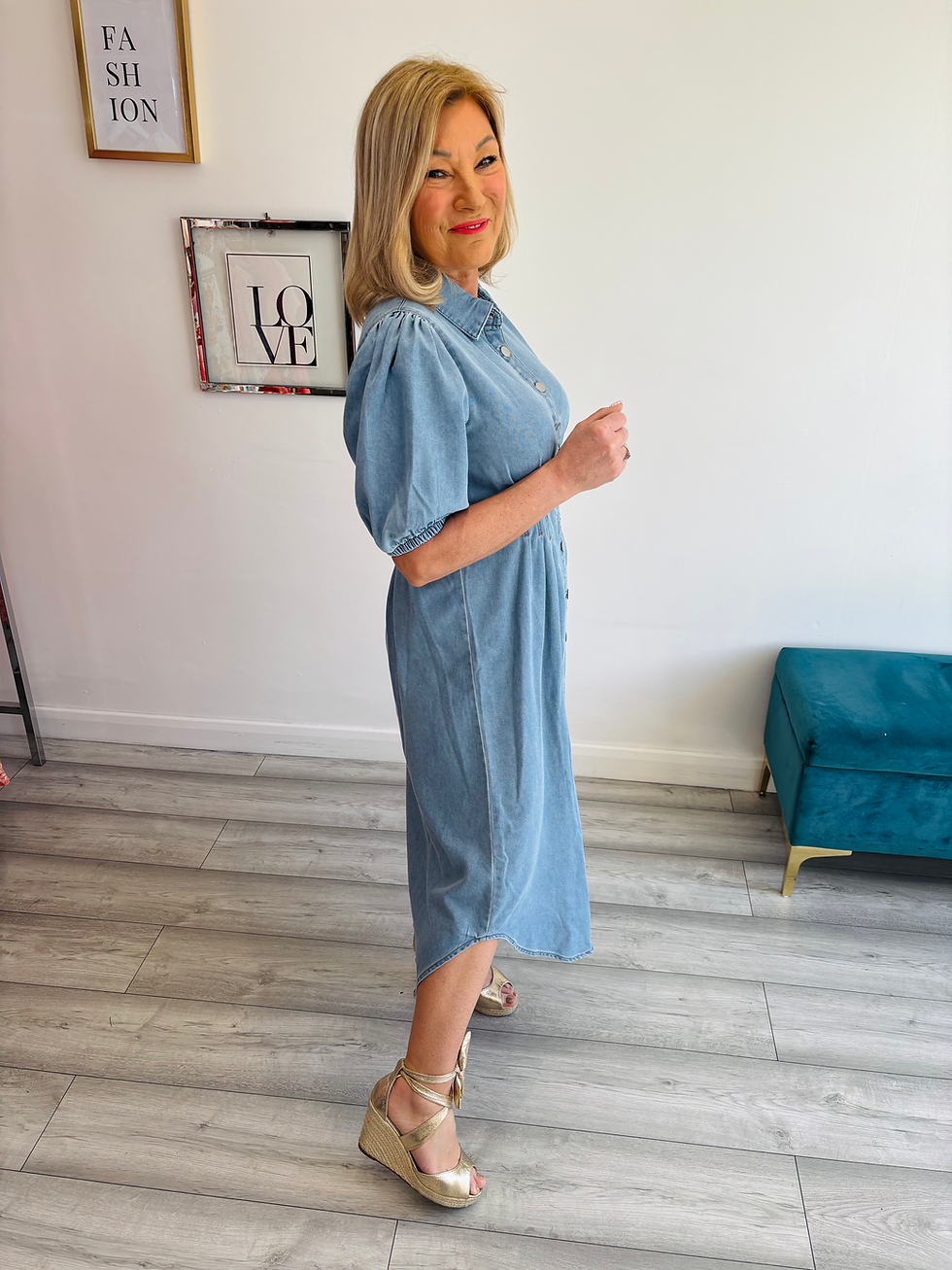 Thumbnail: The Willow Denim Shirt Dress