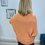 Thumbnail: Slouch Batwing Knit Jumper - Terracotta