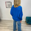 Thumbnail: Slouch Batwing Knit Jumper - Royal Blue