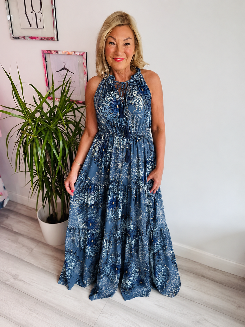 Thumbnail: Panthera Maxi Dress - Blue