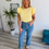 Thumbnail: Soft Touch Frill Knit Top - Lemon