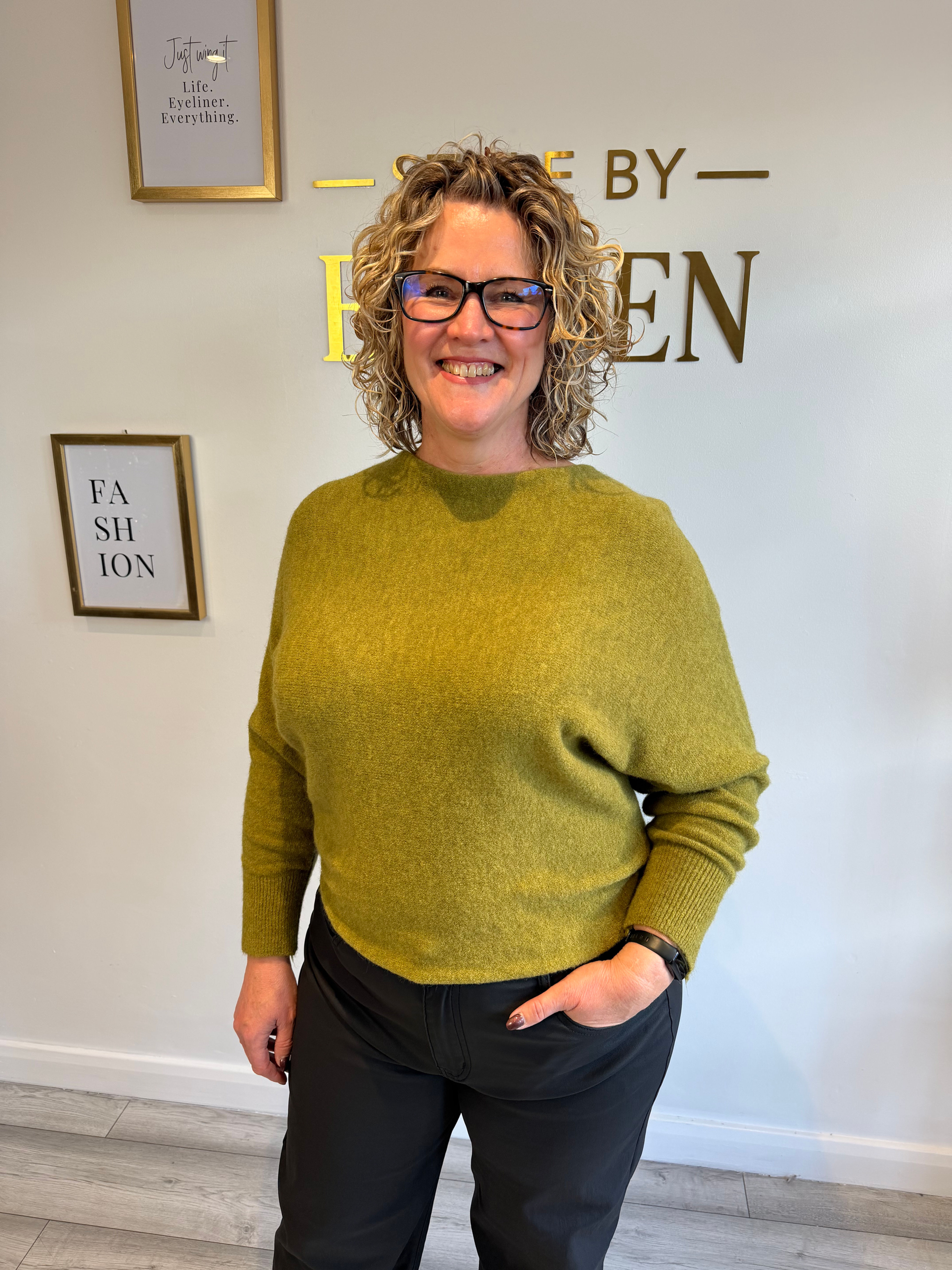 The Isabelle Gold Button Knit - Olive