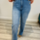 Thumbnail: Miss F Button Wide Leg Jean - Denim Blue 