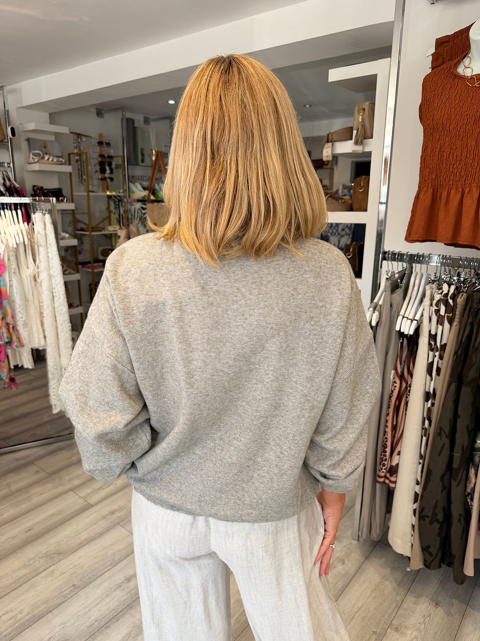 Thumbnail: Martha Gold Button Knit - Marl
