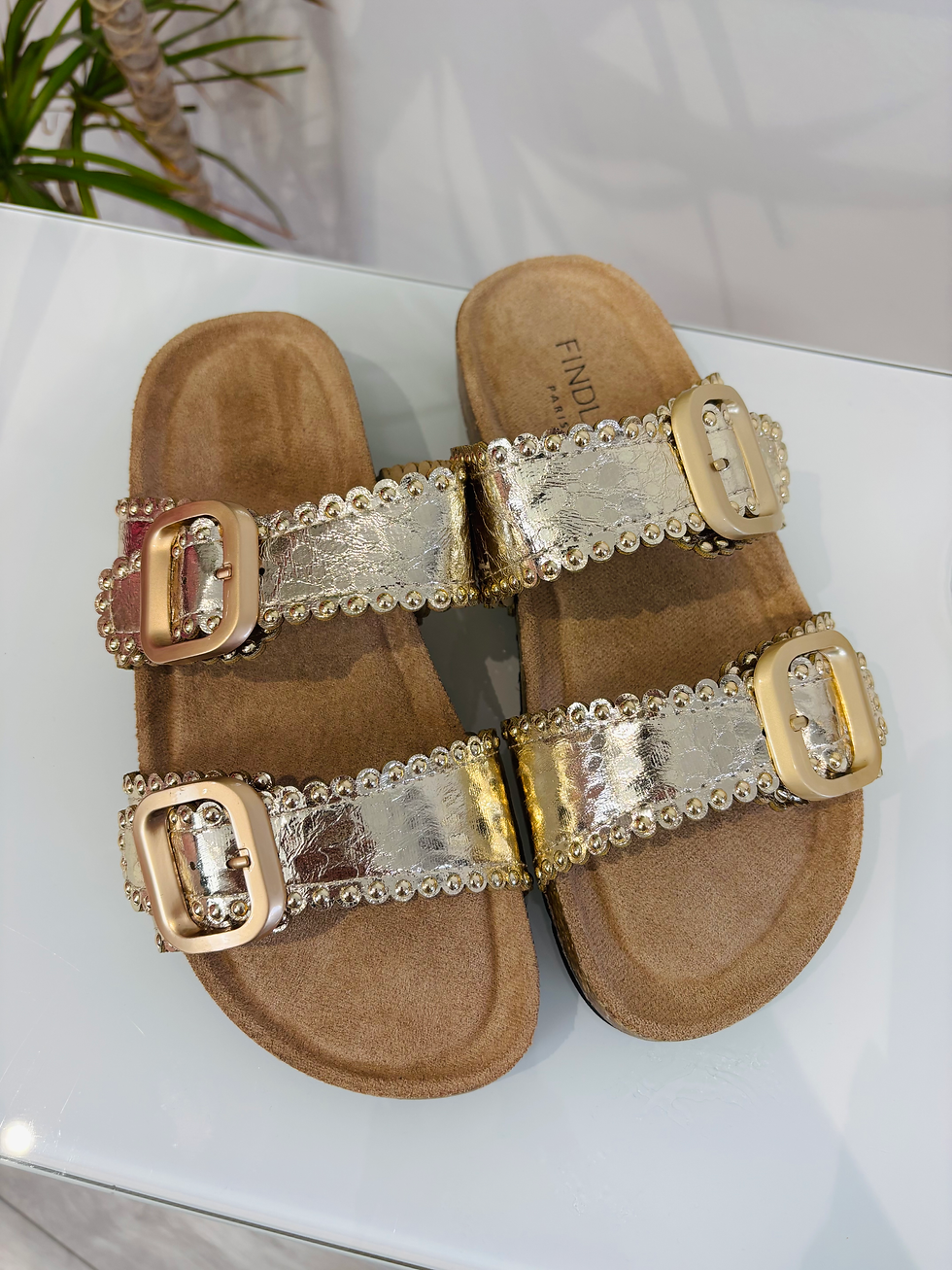 Thumbnail: Snake Buckle Gold Sandal