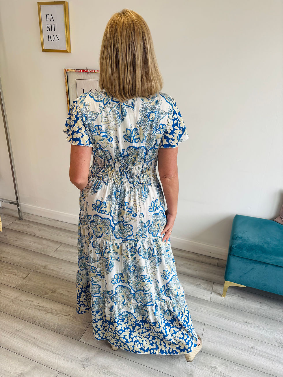 Thumbnail: Bella Angel Maxi Dress - Blue Leopard