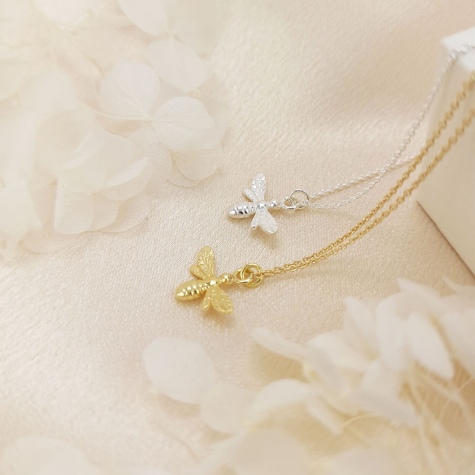 Thumbnail: 18k Gold Plated Bee Necklace